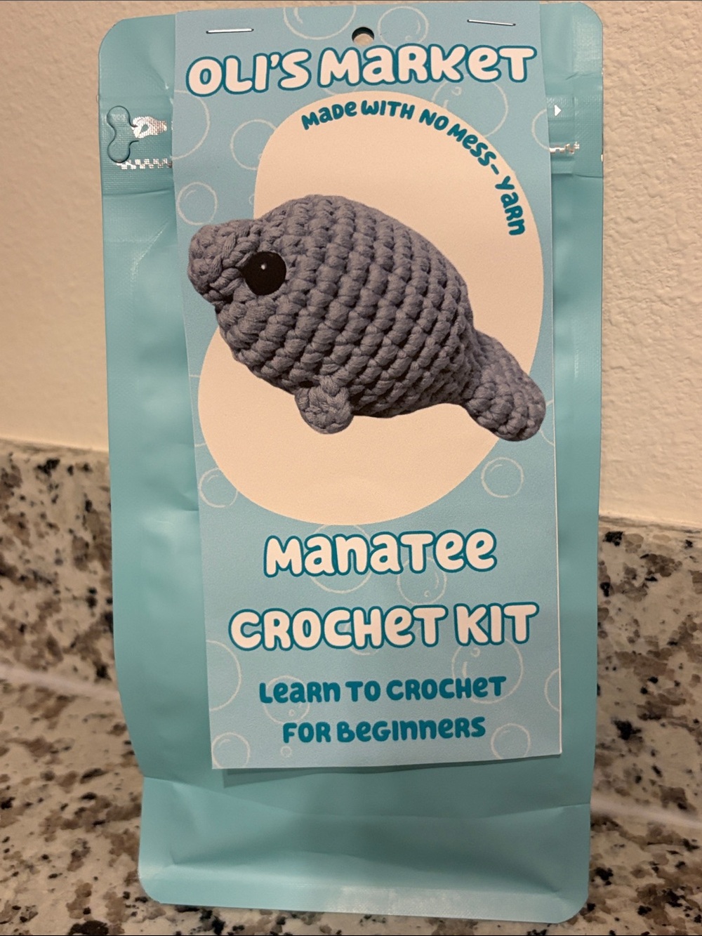 NIB Gray Manatee Crochet Kit - Learn to Crochet
